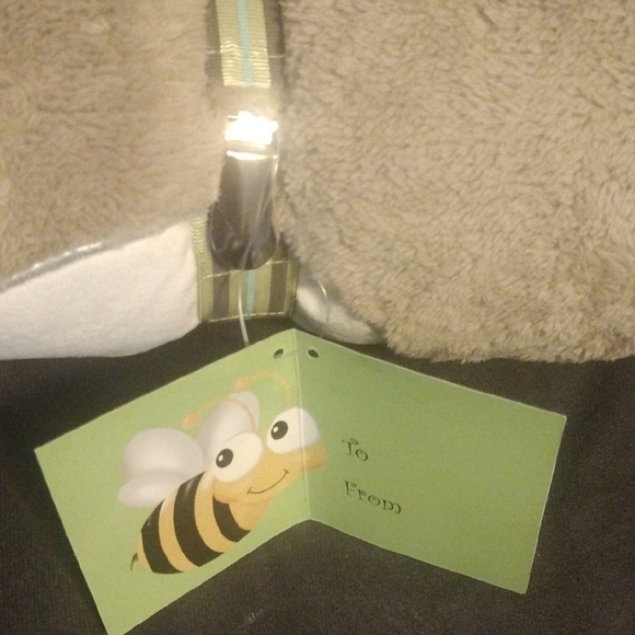 Green Alligator Baby Blanket With Pacifier Clip - Picture 5 of 6